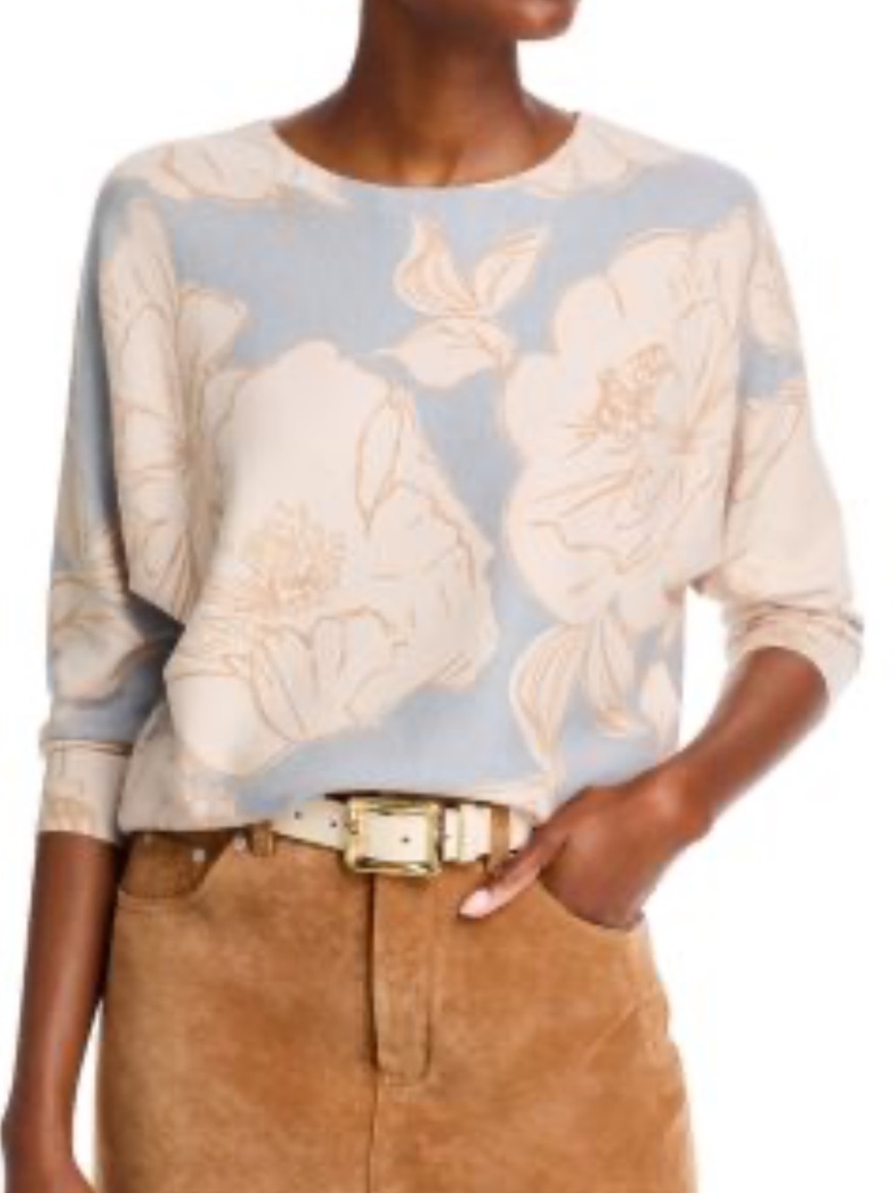 Sioni Floral 3/4 Dolman Sleeve Sweater